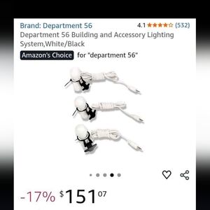 Department 56 White and Black Lighting Set